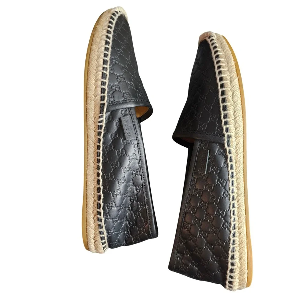 Gucci Microguccissima Signature Espadrilles Size 36 US 6 Color Black‎